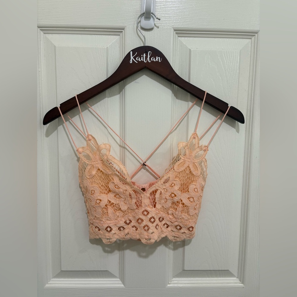 Free People Adella Peach Lace Bralette